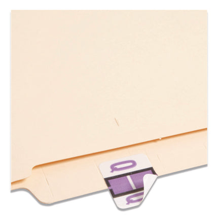 A-Z Color-Coded End Tab Filing Labels, Q, 1 X 1.25, White, 500/roll