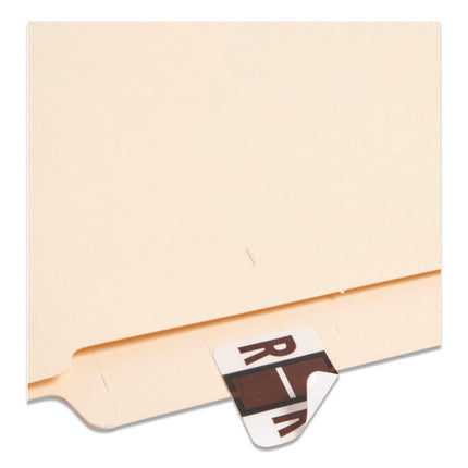 A-Z Color-Coded End Tab Filing Labels, R, 1 X 1.25, White, 500/roll
