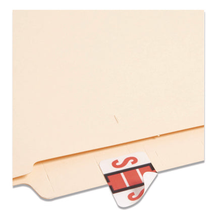 A-Z Color-Coded End Tab Filing Labels, S, 1 X 1.25, White, 500/roll