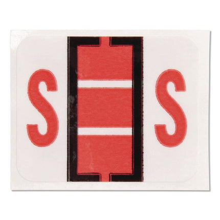 A-Z Color-Coded End Tab Filing Labels, S, 1 X 1.25, White, 500/roll