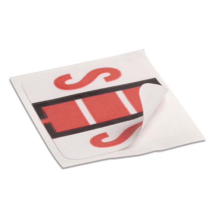A-Z Color-Coded End Tab Filing Labels, S, 1 X 1.25, White, 500/roll
