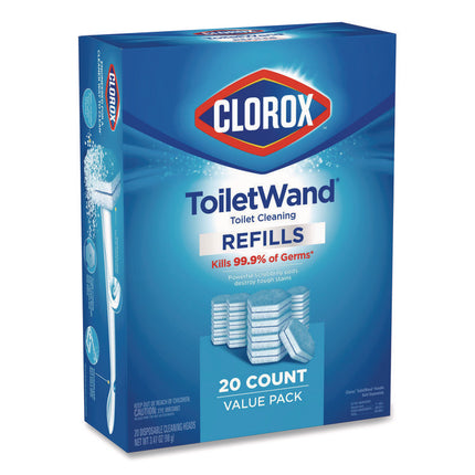 Disinfecting ToiletWand Refill Heads, Toilet Cleaning Scrubbing Pads, Blue/White, 20/Pack