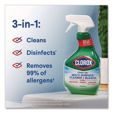 Clean-Up Multi-Surface Cleaner with Bleach, Original, 32 oz Spray Bottle, 9/Carton