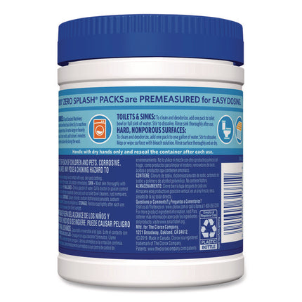 Zero Splash Bleach Packs, Regular, 12 Packs/Canister, 6 Canisters/Carton