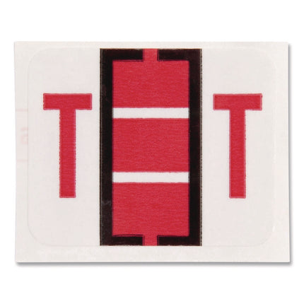 A-Z Color-Coded End Tab Filing Labels, T, 1 X 1.25, White, 500/roll