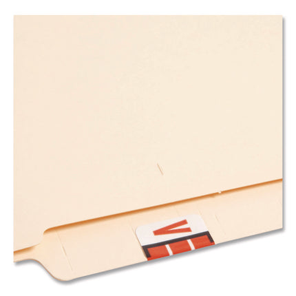 A-Z Color-Coded End Tab Filing Labels, V, 1 X 1.25, White, 500/roll