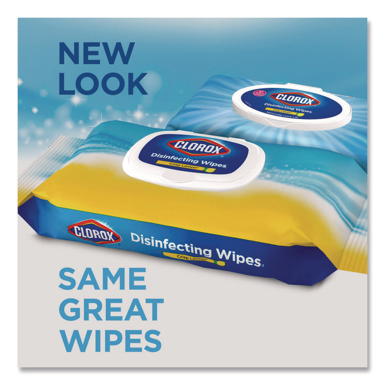 Disinfecting Cleaning Wipes, Flex Pack, 1-Ply, 8 x 7, Lemon Scent, White, 75 Towels/Box