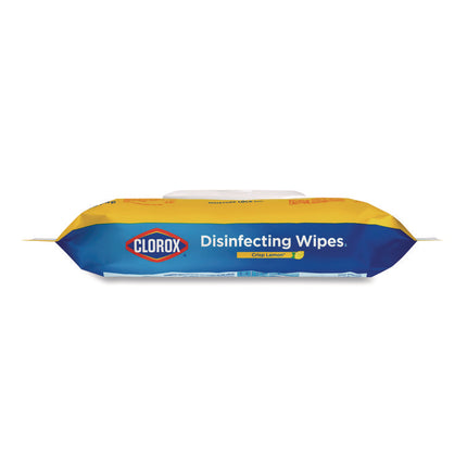 Disinfecting Cleaning Wipes, Flex Pack, 1-Ply, 8 x 7, Lemon Scent, White, 75 Towels/Box
