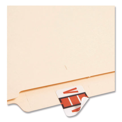 A-Z Color-Coded End Tab Filing Labels, V, 1 X 1.25, White, 500/roll