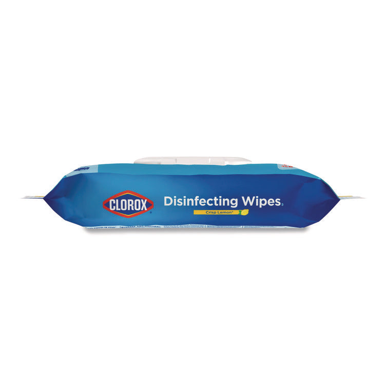 Disinfecting Cleaning Wipes, Flex Pack, 1-Ply, 8 x 7, Lemon Scent, White, 75 Towels/Box