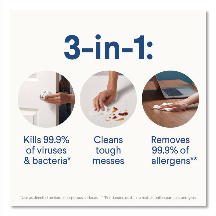 Disinfecting Cleaning Wipes, Flex Pack, 1-Ply, 8 x 7, Lemon Scent, White, 75 Towels/Box