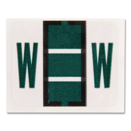 A-Z Color-Coded End Tab Filing Labels, W, 1 X 1.25, White, 500/roll