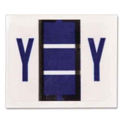 A-Z Color-Coded End Tab Filing Labels, Y, 1 X 1.25, White, 500/roll
