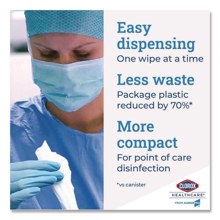 Bleach Germicidal Wipes, Individual Wipes, 1-Ply, 6.75 x 9, Unscented, White, 50/Box, 6 Boxes/Carton