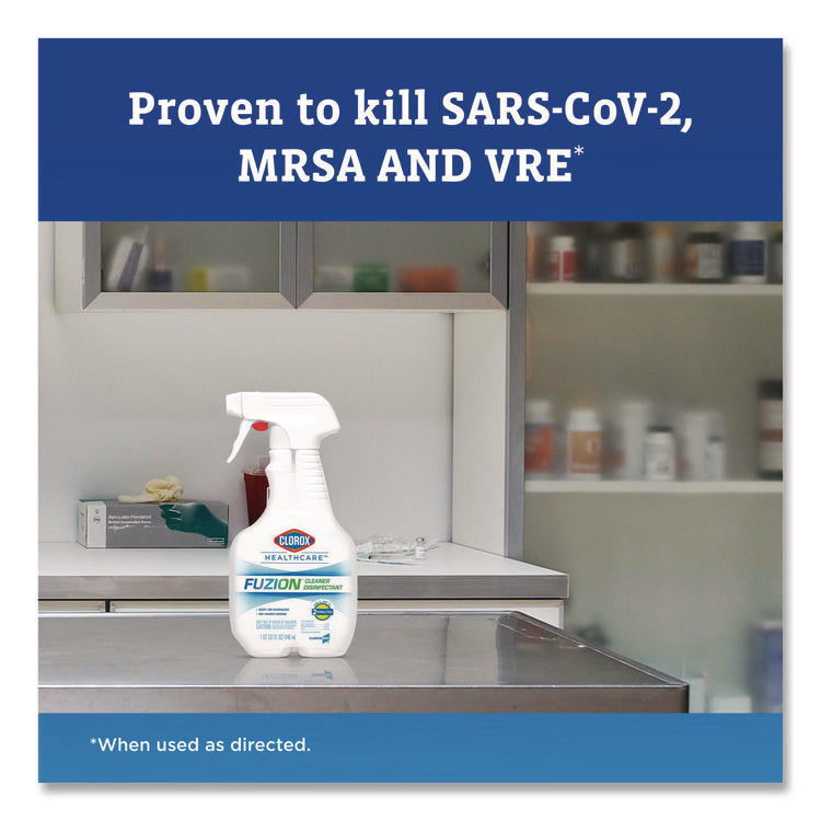 Fuzion Cleaner Disinfectant, Unscented, 32 Oz Spray Bottle, 9/carton