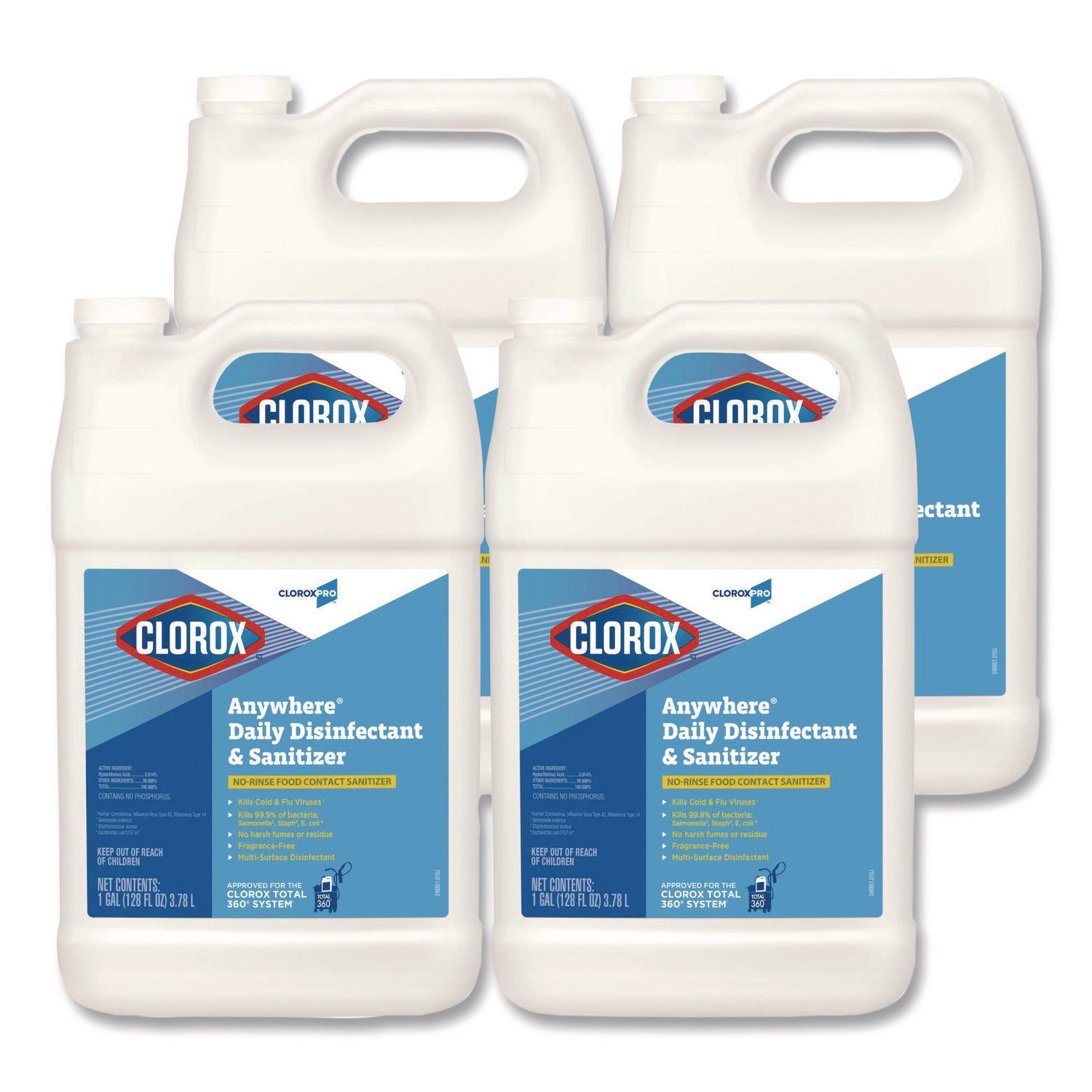 Anywhere Daily Disinfectant and Sanitizer, 128 oz Bottle, 4/Carton