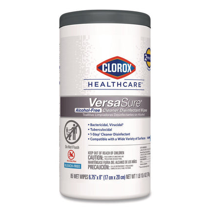 VersaSure Cleaner Disinfectant Wipes, 1-Ply, 6.75 x 8, Original Scent, White, 85 Towels/Can