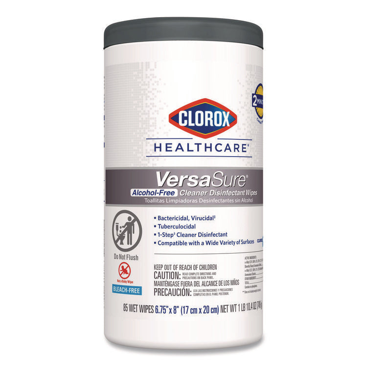 VersaSure Cleaner Disinfectant Wipes, 1-Ply, 6.75 x 8, Original Scent, White, 85 Towels/Can