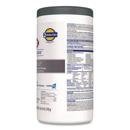 VersaSure Cleaner Disinfectant Wipes, 1-Ply, 6.75 x 8, Original Scent, White, 85 Towels/Can