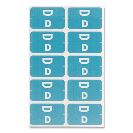 Alphaz Color-Coded Second Letter Alphabetical Labels, D, 1 X 1.63, Light Blue, 10/sheet, 10 Sheets/pack