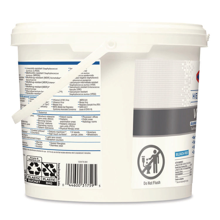 VersaSure Cleaner Disinfectant Wipes, 1-Ply, 12 x 12, Fragranced, White, 110/Bucket