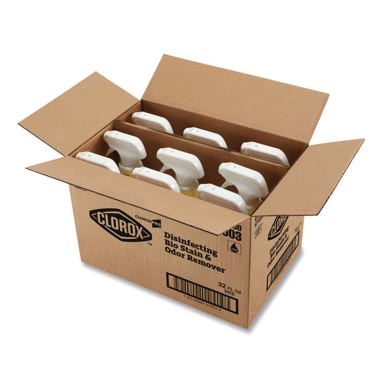 Disinfecting Bio Stain And Odor Remover, Fragranced, 32 Oz Spray Bottle, 9/carton