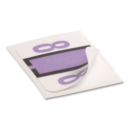 Numerical End Tab File Folder Labels, 8, 1 X 1.25, White, 500/roll
