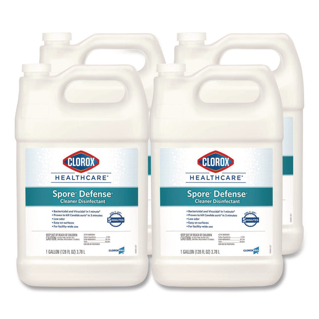 Spore Defense Cleaner Disinfectant, Closed System, 1 gal Refill Bottle, 4/Carton