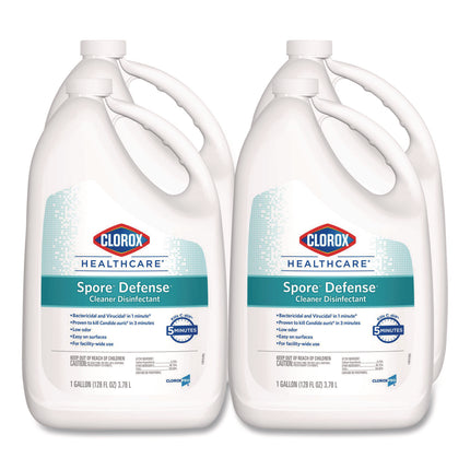 Spore Defense Cleaner Disinfectant, Open System, 1 gal Refill Bottle, 4/Carton