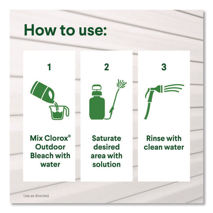 CloroxPro Results Concentrated Outdoor Bleach, 81 oz Bottle, 6/Carton