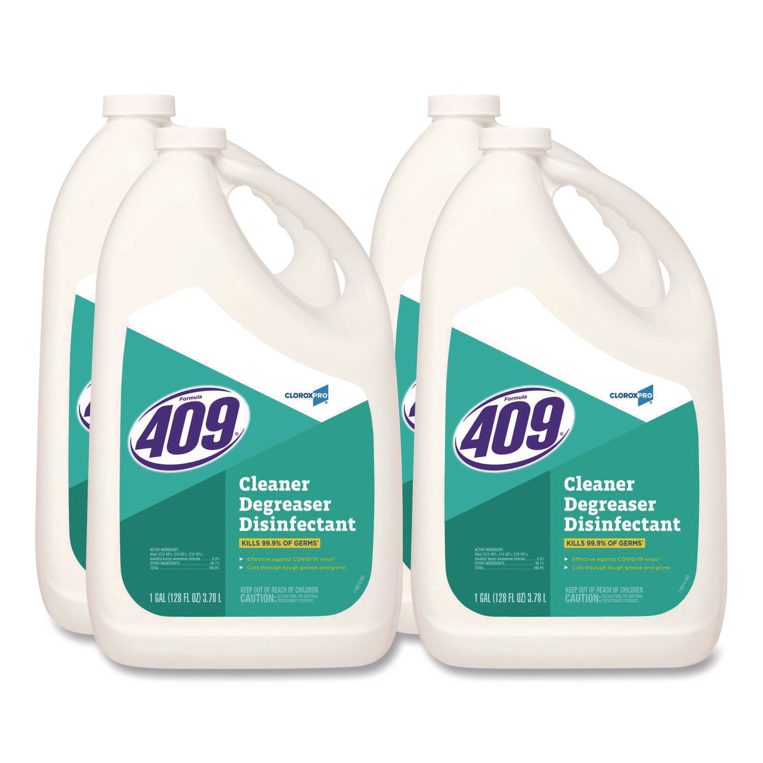 CloroxPro Cleaner Degreaser Disinfectant, 128 oz Refill, 4/Carton