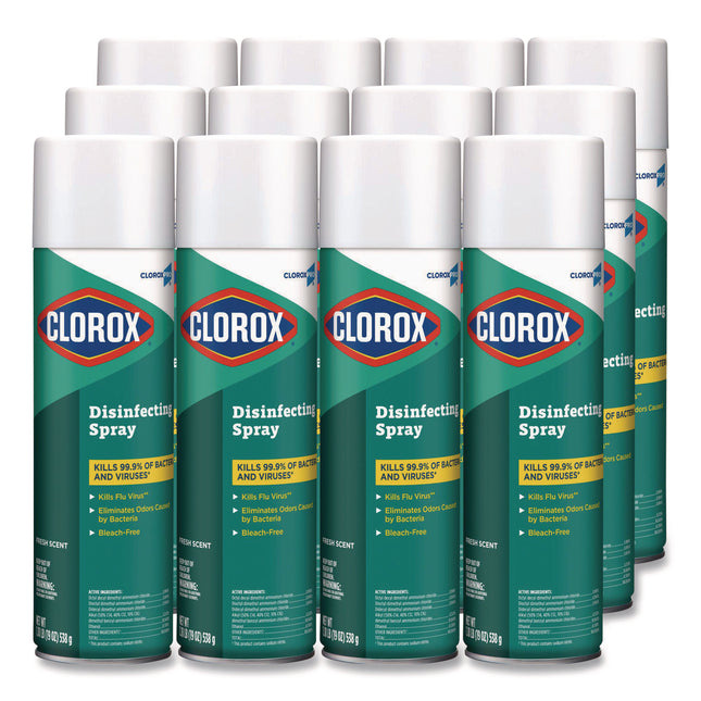 Disinfecting Spray, Fresh, 19 Oz Aerosol Spray, 12/carton