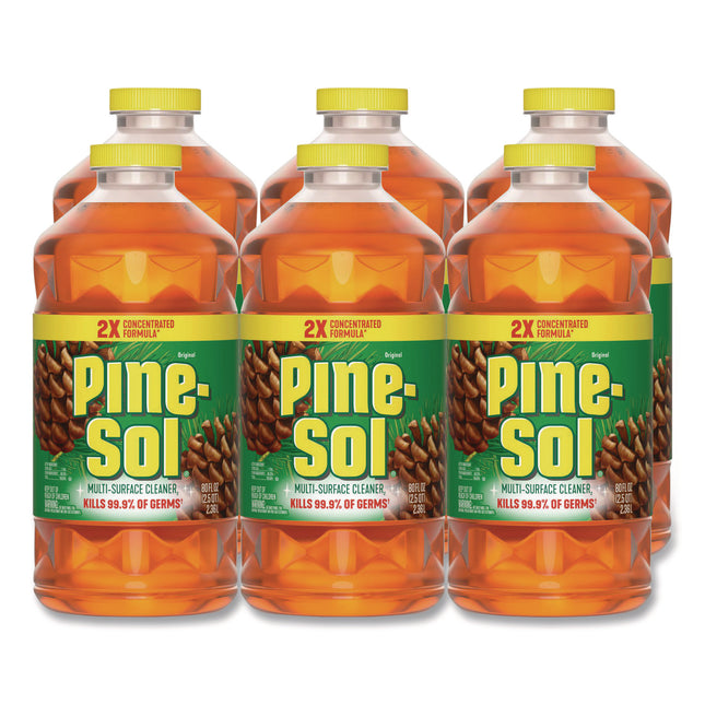 Multi-Surface Cleaner Disinfectant Concentrated, Pine Scent, 80 oz Bottle, 6/Carton