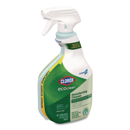 Clorox Pro EcoClean Disinfecting Cleaner, Unscented, 32 oz Spray Bottle, 9/Carton