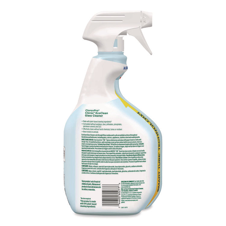 Clorox Pro EcoClean Glass Cleaner, Unscented, 32 oz Spray Bottle