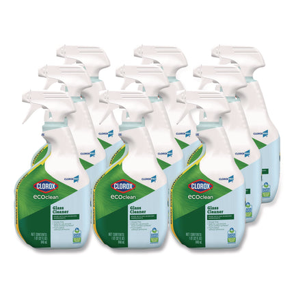 Clorox Pro EcoClean Glass Cleaner, Unscented, 32 oz Spray Bottle, 9/Carton