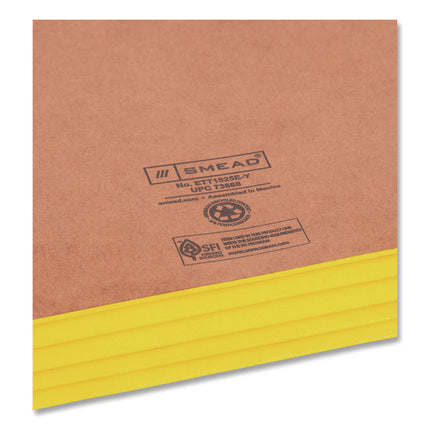 Redrope Drop-Front End Tab File Pockets, Fully Lined 6.5" High Gussets, 3.5" Expansion, Letter Size, Redrope/Yellow, 10/Box