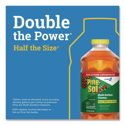 CloroxPro Multi-Surface Cleaner Disinfectant Concentrated, Original Pine Scent, 80 oz Bottle, 3/Carton