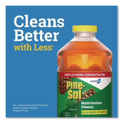 CloroxPro Multi-Surface Cleaner Disinfectant Concentrated, Original Pine Scent, 80 oz Bottle, 3/Carton