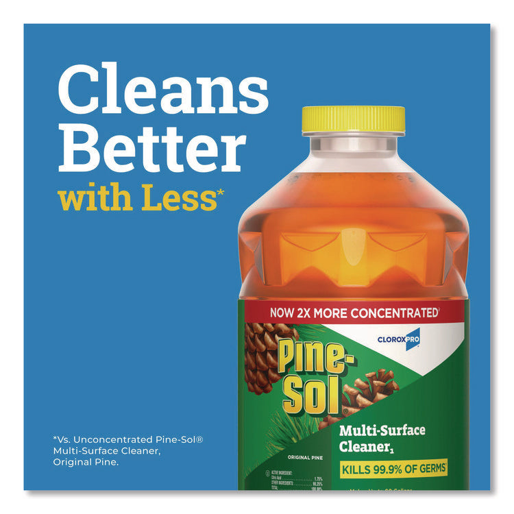 CloroxPro Multi-Surface Cleaner Disinfectant Concentrated, Original Pine Scent, 80 oz Bottle, 3/Carton