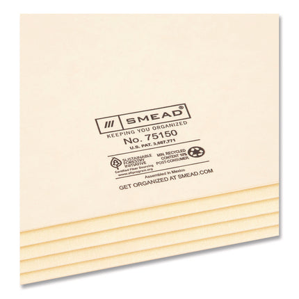 Manila End Tab Tuff Pockets, 3.5" Expansion, Letter Size, Manila, 10/box