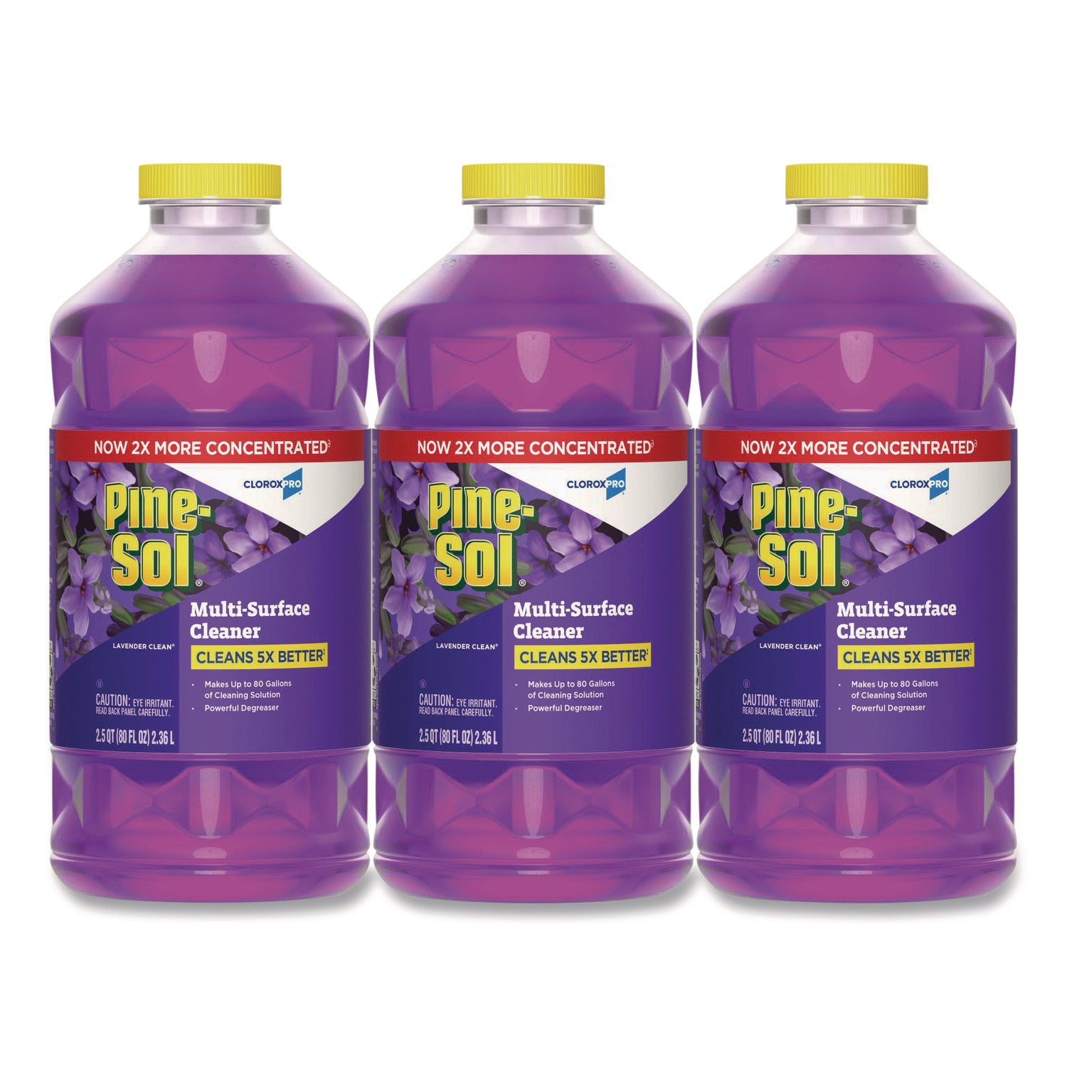 CloroxPro Multi-Surface Cleaner Concentrated, Lavender Clean Scent, 80 oz Bottle, 3/Carton