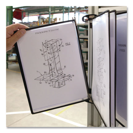 PRO Series Magnetic Wall Reference System, 5 Panels with Black Borders, Black Base