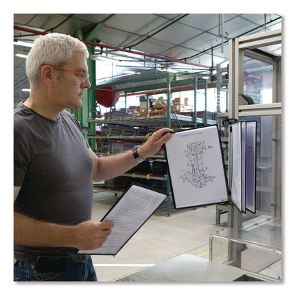 PRO Series Magnetic Wall Reference System, 5 Panels with Black Borders, Black Base