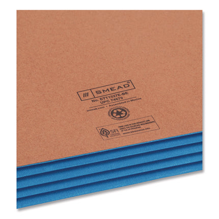 Redrope Drop-Front End Tab File Pockets, Fully Lined 6.5" High Gussets, 3.5" Expansion, Legal Size, Redrope/Blue, 10/Box
