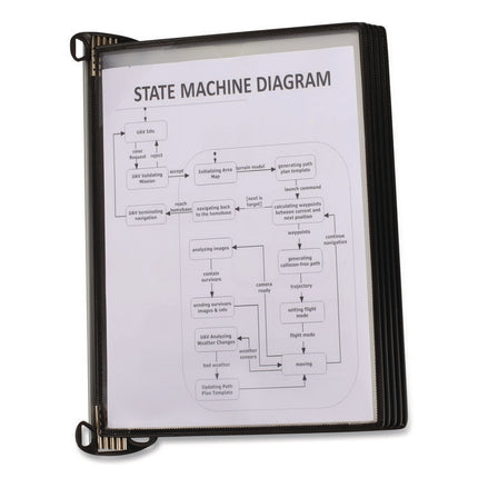 PRO Series Magnetic Wall Reference System, 5 Panels with Black Borders, Black Base