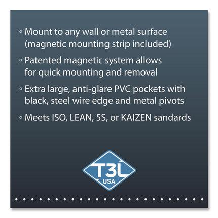 PRO Series Magnetic Wall Reference System, 10 Panels with Black Borders, Black Base