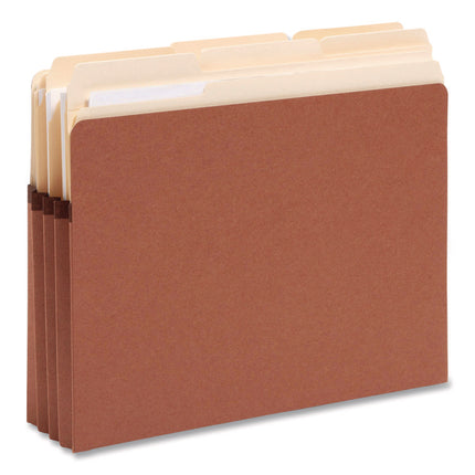 Supertab Pockets, 3.5" Expansion, Letter Size, Redrope, 25/box