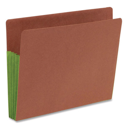 Redrope Drop-Front End Tab File Pockets, Fully Lined 6.5" High Gussets, 3.5" Expansion, Letter Size, Redrope/Green, 10/Box