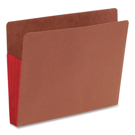 Redrope Drop-Front End Tab File Pockets, Fully Lined 6.5" High Gussets, 3.5" Expansion, Letter Size, Redrope/Red, 10/Box